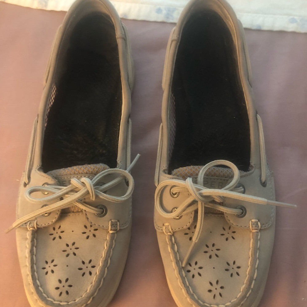 Sperry’s gray loafers